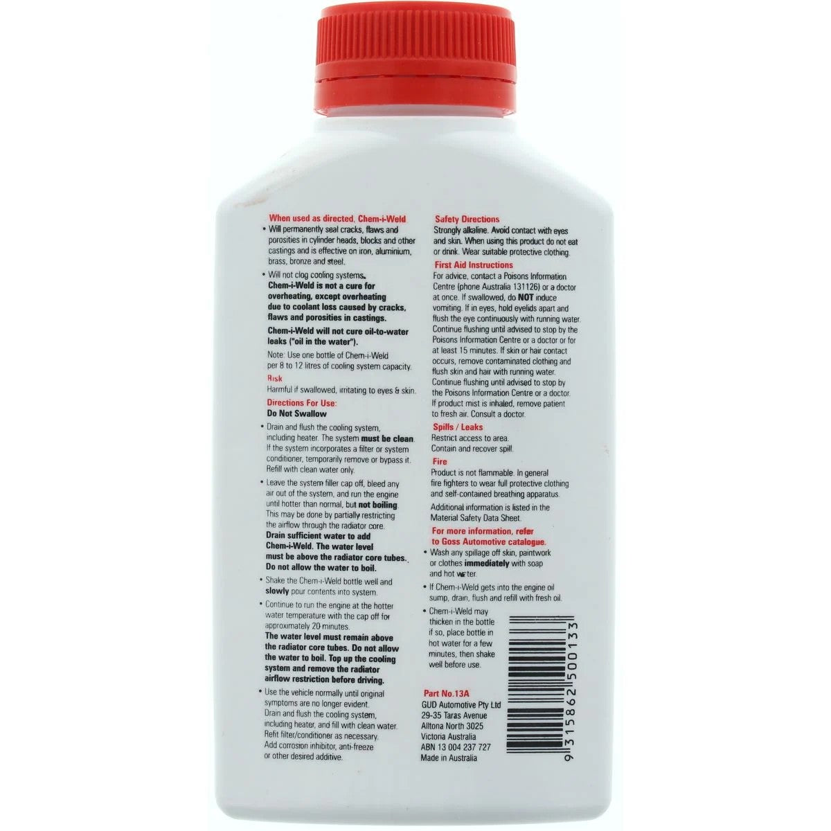 Goss Chem-I-Weld Coolant Stop Leak 325ml - 13A