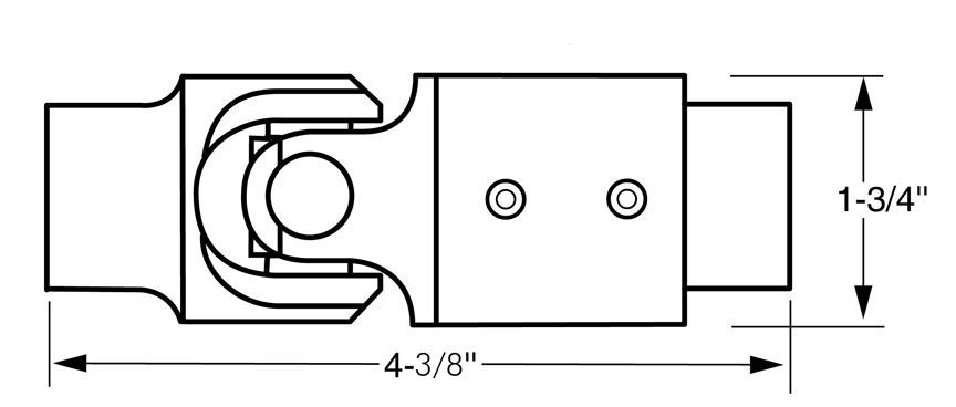 Borgeson BOR034952 Vibration Reducer/Universal Joint Steel 3/4"DD x 1"DD