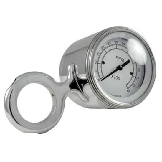 Borgeson Universal | BOR901004 | Polished Billet Aluminium Tachometer Cup 1-3/4" - Column Mount Fits Classic Instruments Tachometers