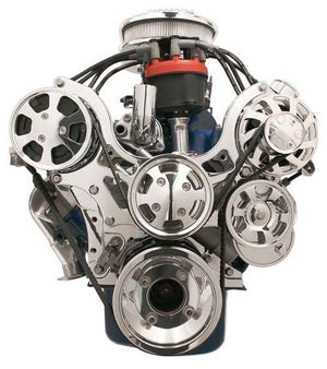 Billet Specialties BS13620 Tru Trac Serpentine System suit SB Ford 289-302-351 Windsor Polished With A/C & Without Power Steering