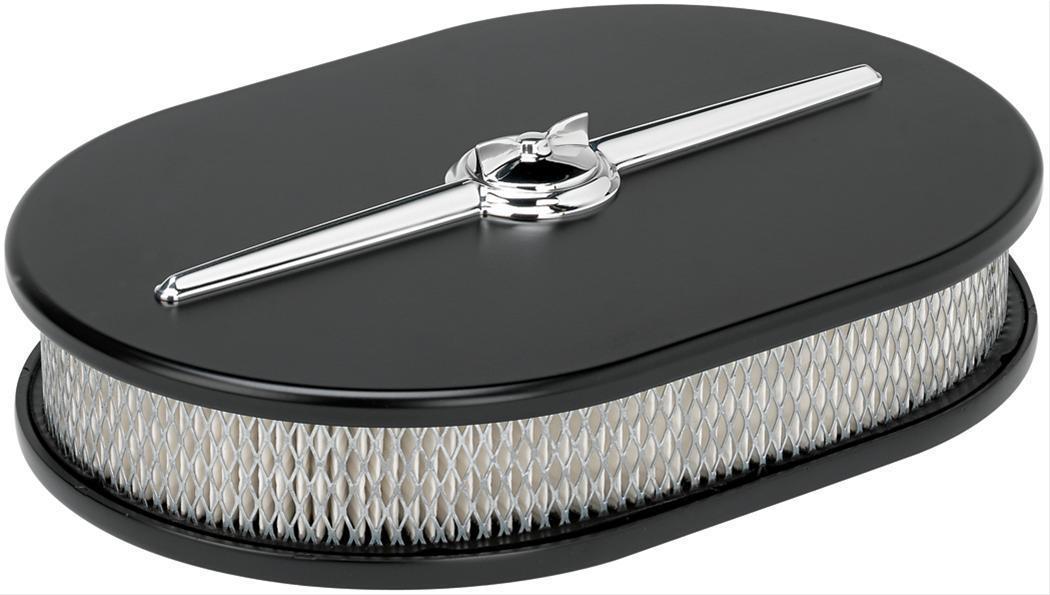 Billet Specialties BS15324 Oval Streamline Air Cleaner 8-3/8"W X 11-7/8"L Black