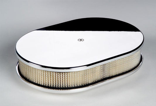 Billet Specialties BS15329 Oval Plain Polished Air Cleaner 11.875 X 8.375 X 3"