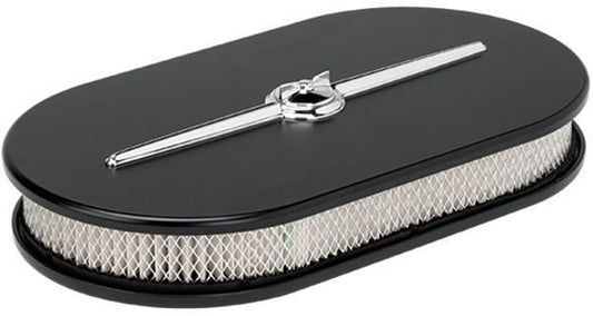 Billet Specialties BS15424 Large Oval Streamline Air Cleaner 15 X 8.5 X 3" Black