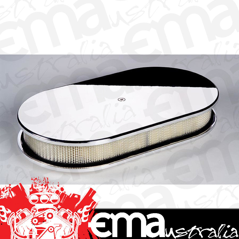 Billet Specialties BS15429 Oval Plain Polished Air Cleaner 15" X 8-1/2" X 3"