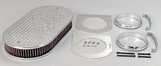 Billet Specialties BS15520 Ball Milled Oval Air Cleaner For Dual Quads Polished