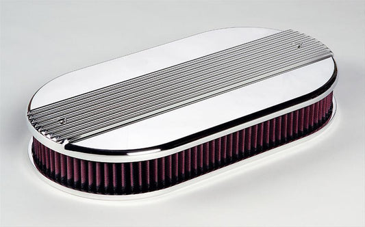 Billet Specialties BS15650 Polished Dual Quad Oval Air Cleaner 17.6"L X 9.375"W