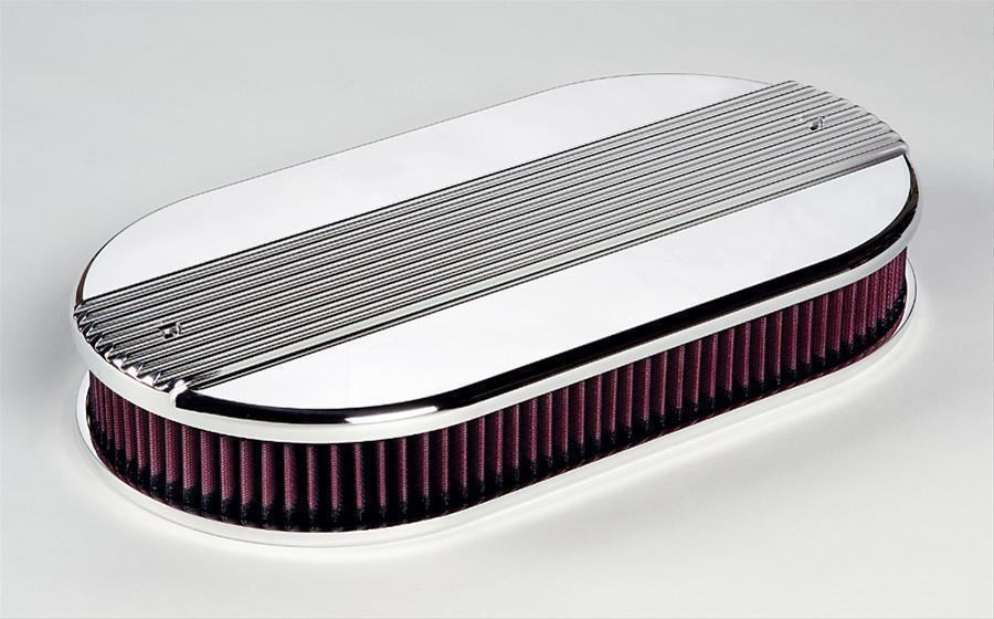 Billet Specialties BS15650 Polished Dual Quad Oval Air Cleaner 17.6"L X 9.375"W