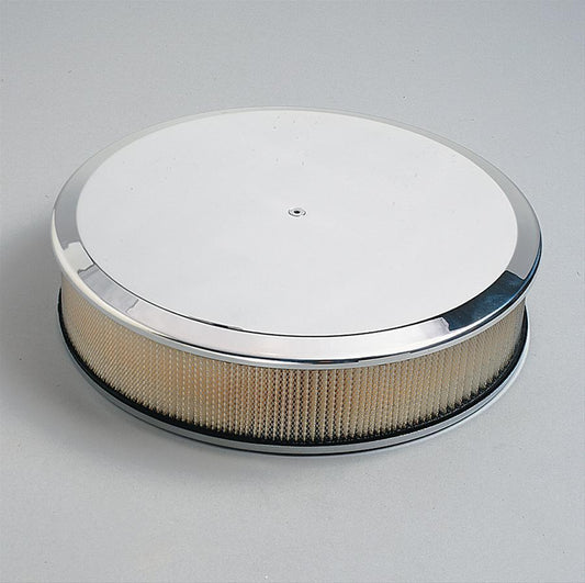 Billet Specialties BS15829 14" X 3" Polished Alloy Plain Round Air Cleaner