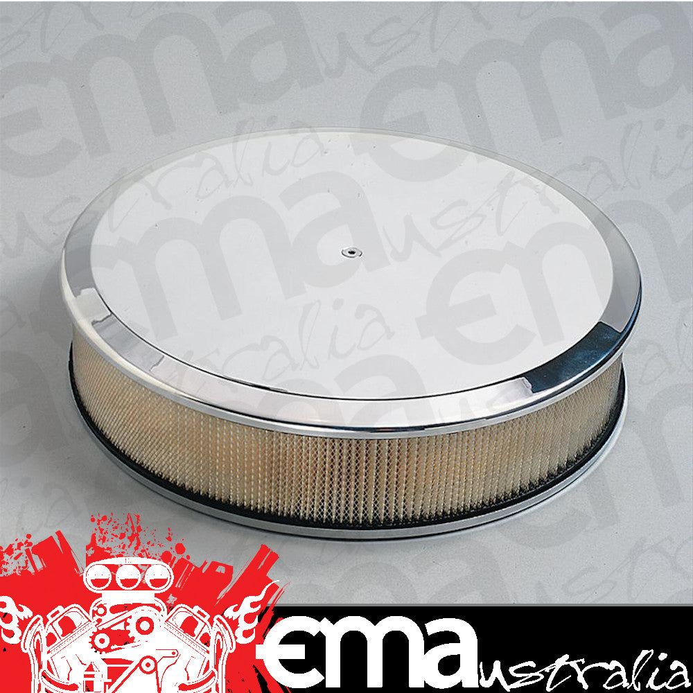 Billet Specialties BS15829 14" X 3" Polished Alloy Plain Round Air Cleaner