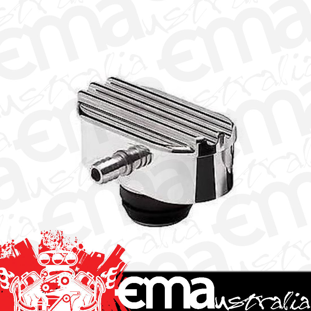 Billet Specialties BS21950 Polished Alloy Oval Pcv Valve Cover Breather Ribbed