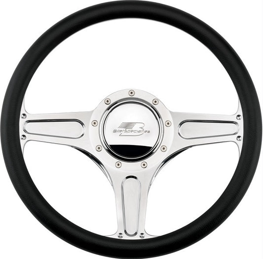 Billet Specialties BS30103 14" Billet "Street Lite" Steering Wheel Half Wrap Horn Button And Adapter Sold Separately