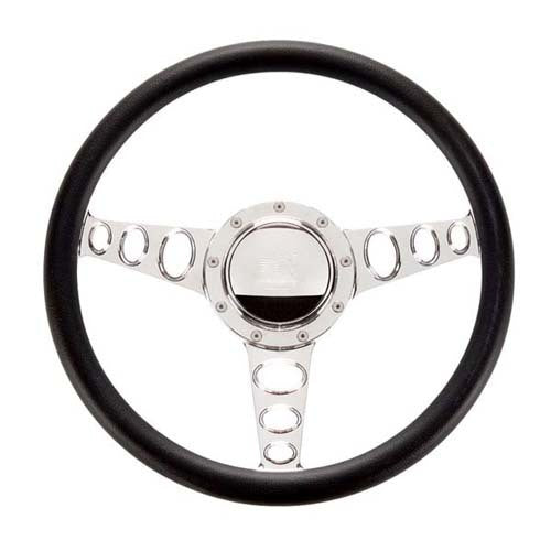 Billet Specialties BS30445 14" Billet "Outlaw" Steering Wheel Half Wrap Horn Button And Adapter Sold Separately