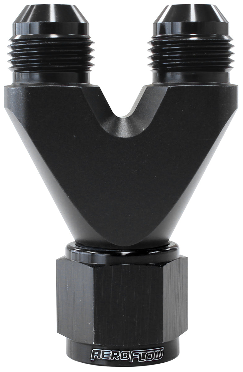Aeroflow AF146-08-06BLK U Block Female -8 to 2 X -6AN Male Nipples Straight Outlet