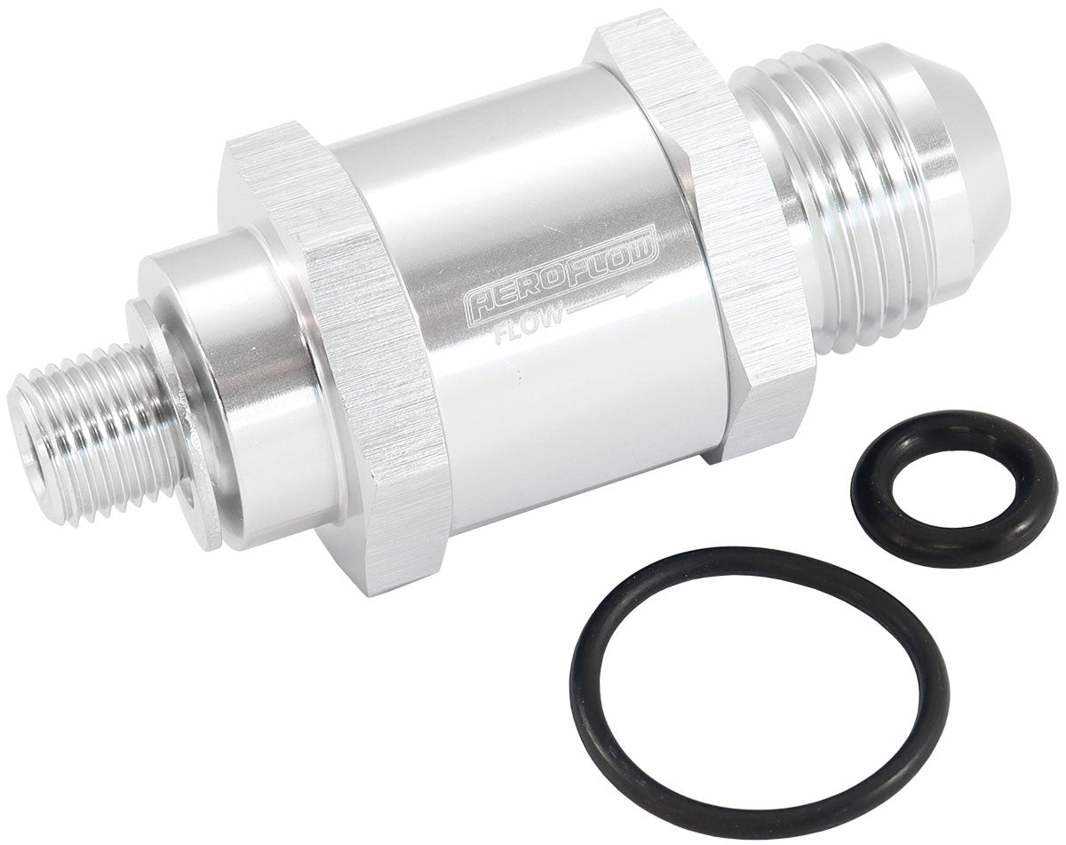 Aeroflow AF616-06S M10 X 1.0MM X -6AN CHECK VALVESILVER MALE TO MALE BOSCH PUMP