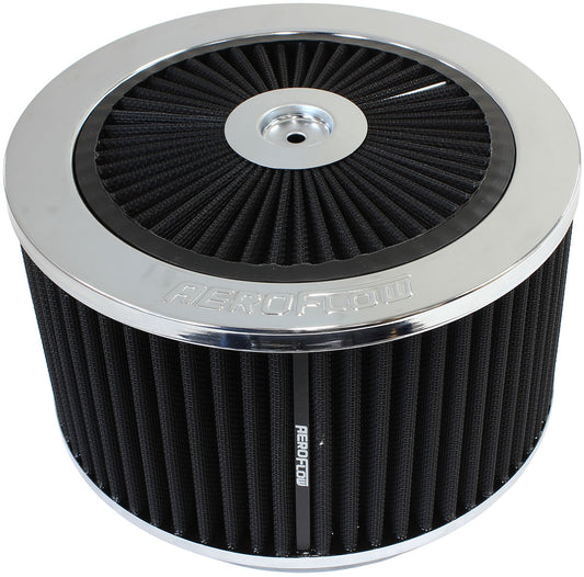 Aeroflow AF2851-1375 9" X 5" Full Flow Air Cleaner Assembly 5-1/8" Chrome Cotton