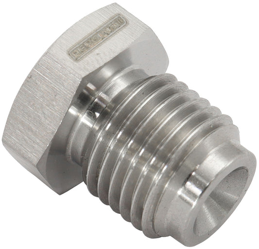 Aeroflow AF349-04 Inverted Flare Hex Port Plug 1/2-20 Stainless Steel