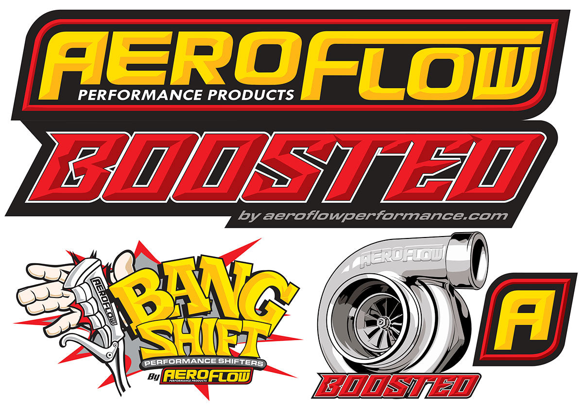 Aeroflow AF99-2009 Assorted Sticker Sheet Boosted Aeroflow Bang Shift A4 Sheet