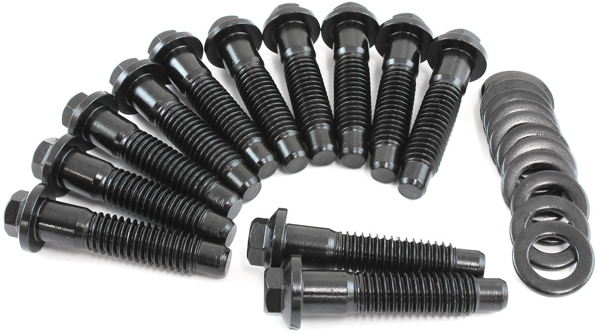 Aeroflow AF37-1215 Chrysler Intake Bolts Black 12Point Head Small Big Block