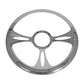 Billet Specialties BS34175 Fast Lane Steering Wheel 3-Spoke 15.5" Diameter 9-Bolt Mount Aluminum Polished