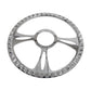 Billet Specialties BS34175 Fast Lane Steering Wheel 3-Spoke 15.5" Diameter 9-Bolt Mount Aluminum Polished