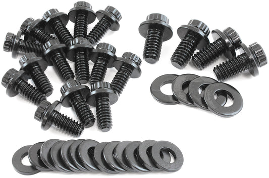 Aeroflow AF37-2350 Small Block Chev Oil Pan Bolt Kit Std Gask 12 Point Black Sbc Aeroflow - Af 37-2350