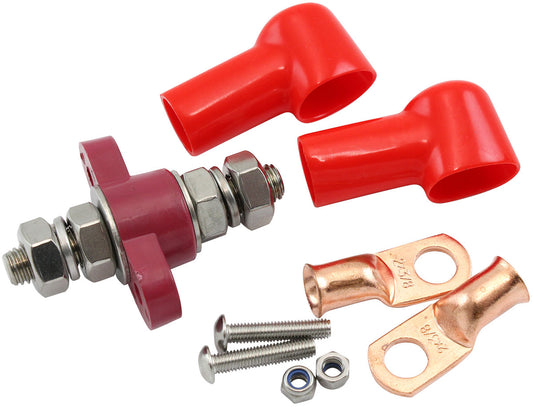 Aeroflow AF49-4062R Single Electrical Bulkhead M10Post Positive Stud Red Termina