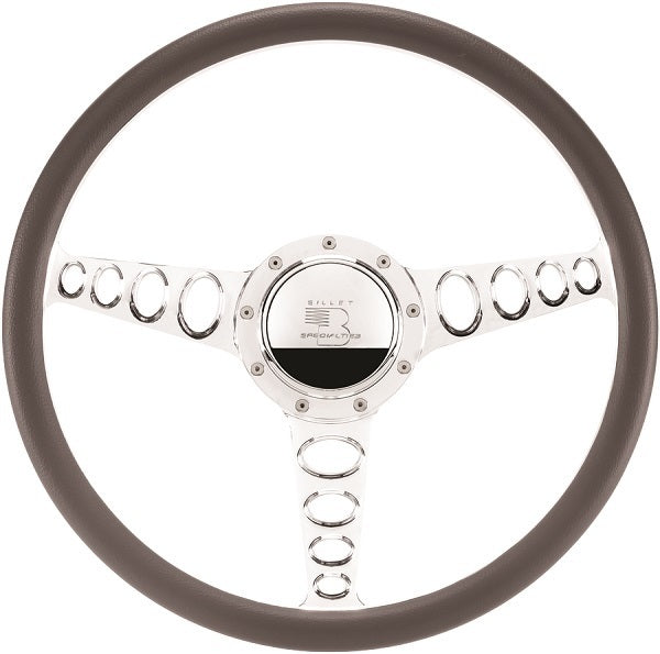 Billet Specialties BS34445 16.5" Billet "Outlaw" Steering Wheel Half Wrap Horn Button And Adapter Sold Separately