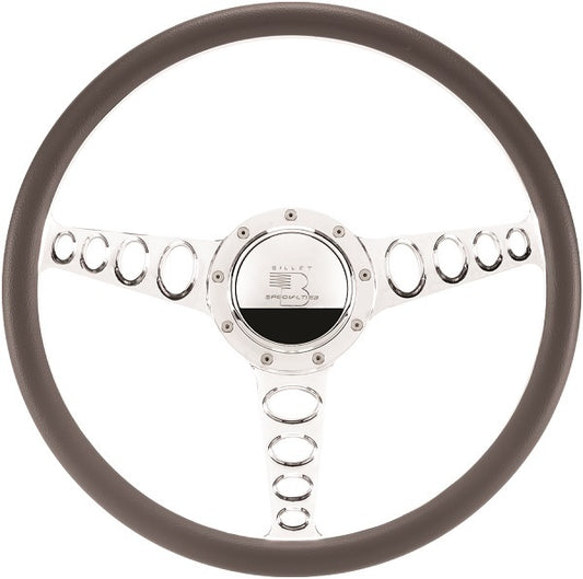 Billet Specialties BS34445 16.5" Billet "Outlaw" Steering Wheel Half Wrap Horn Button And Adapter Sold Separately