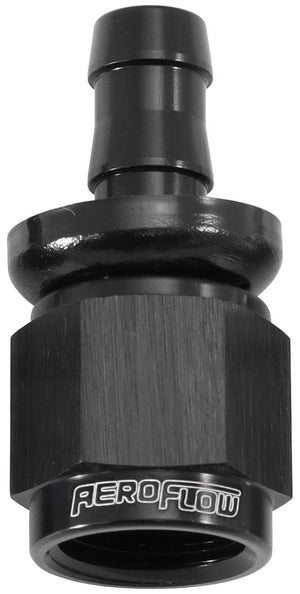 Aeroflow AF401-06-05BLK -6AN TO 5/16" BARB STRAIGHT FULL FLOW PUSH LOCK BLACK