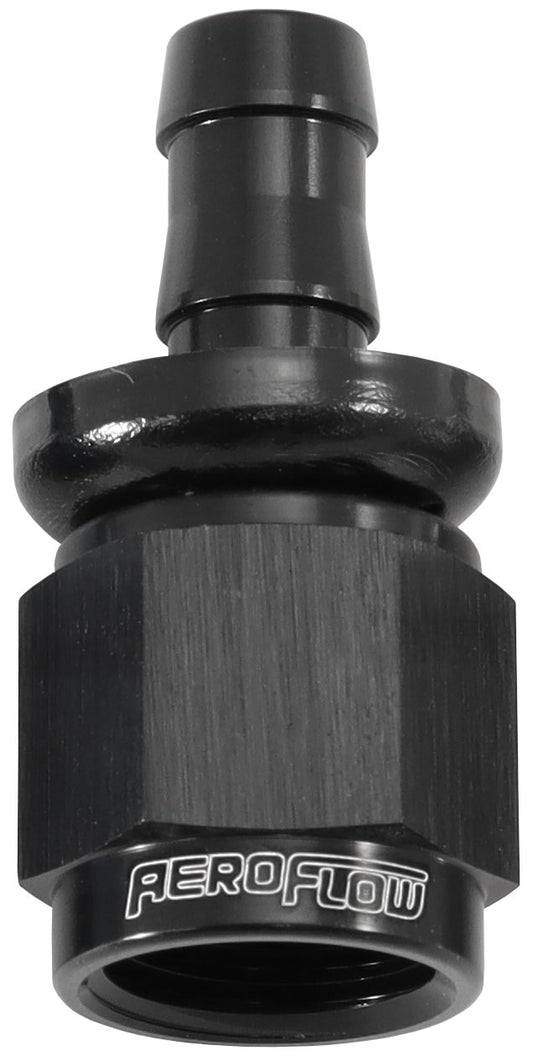 Aeroflow AF401-06-05BLK -6AN TO 5/16" BARB STRAIGHT FULL FLOW PUSH LOCK BLACK