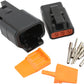 Aeroflow AF49-9103 Weathertight Dtm 3 Pin Black Connector Kit Deutsch Dtm Styl