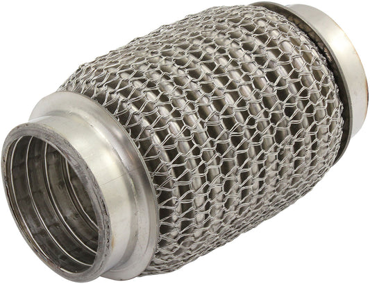 Aeroflow AF9512-1500 1-1/2" I.D Exhaust Mesh Flex Pipe Joint 4" Long 304 S/Steel