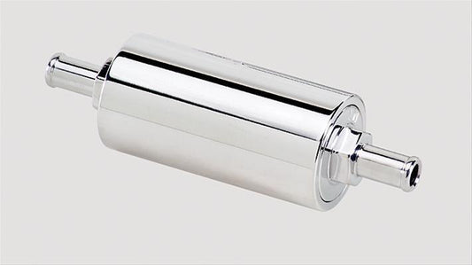 Billet Specialties BS42120 Polished Alloy In-Line Fuel Filter 3/8" Barbs