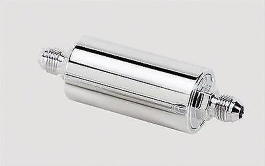 Billet Specialties BS42220 Polished Alloy In-Line Fuel Filter -6An Inlet/Outlet