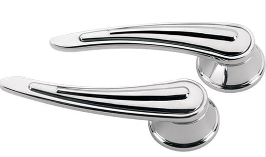 Billet Specialties BS45528 Rail Interior Door Opening Handles - Polished suit Gm & Ford 1949-On With 1/2" Round Spline, 4-13/32" Length (pair)