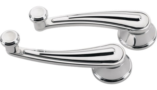 Billet Specialties BS46328 Rail Interior Window Crank Handles - Polished suit Ford To 1948 With 3/8" Square Spline, 4-13/32" Length (pair)