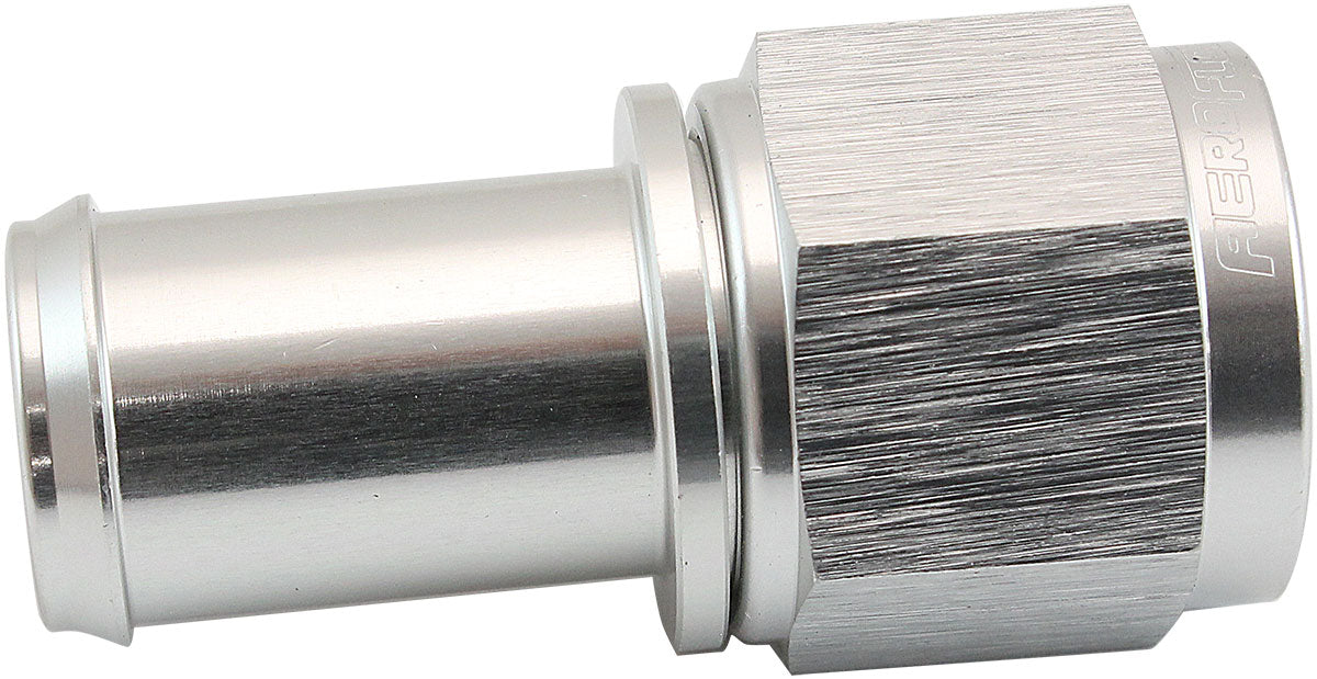 Aeroflow AF411-08-10S Female -8AN To 5/8" Barb Silver With Tube Nut