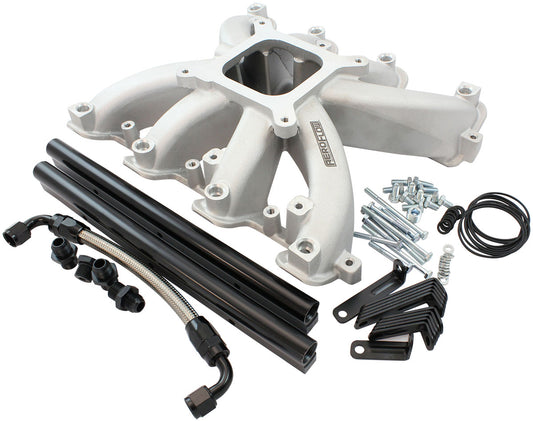 Aeroflow AF6050-6000 Gm LS Carby Intake Manifold Rectangle Port EFI LS3 Natural Aeroflow - Af6050-6000