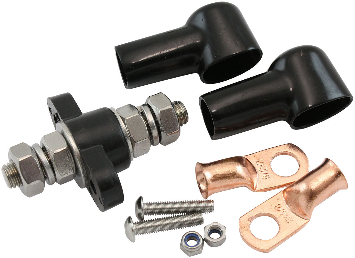 Aeroflow AF49-4062BLK Single Electrical Bulkhead M10Post Negative Stud Blk Termina