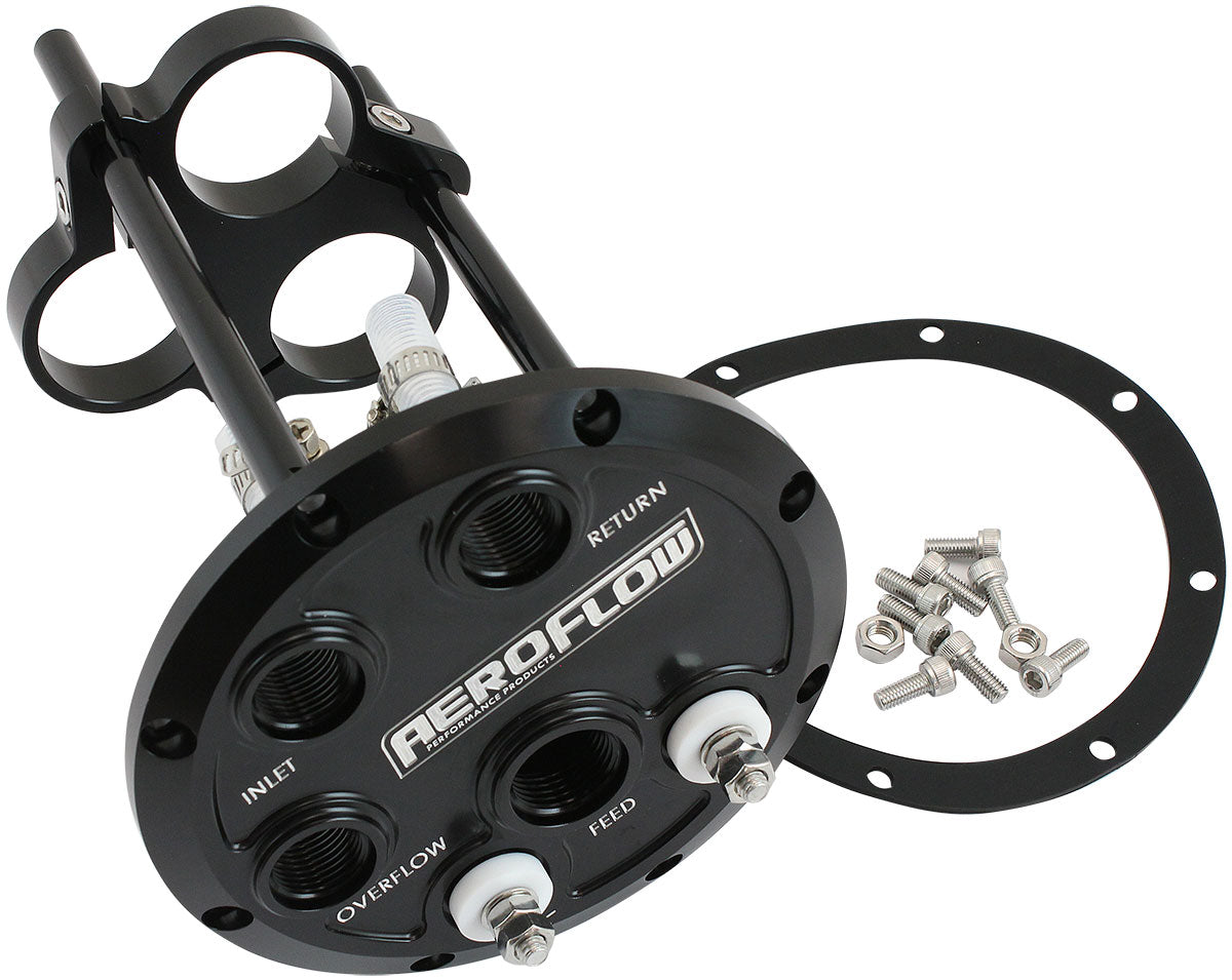 Aeroflow AF64-4056BLK Low Profile Triple Pump HANgerfuel 450 525Lph Black Billet