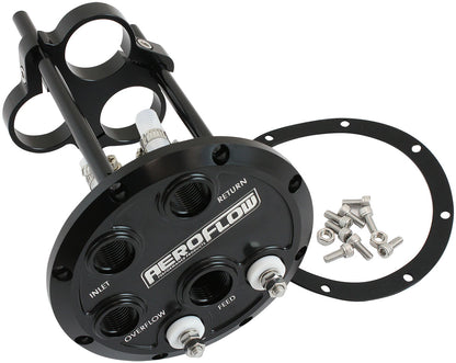 Aeroflow AF64-4056BLK Low Profile Triple Pump HANgerfuel 450 525Lph Black Billet