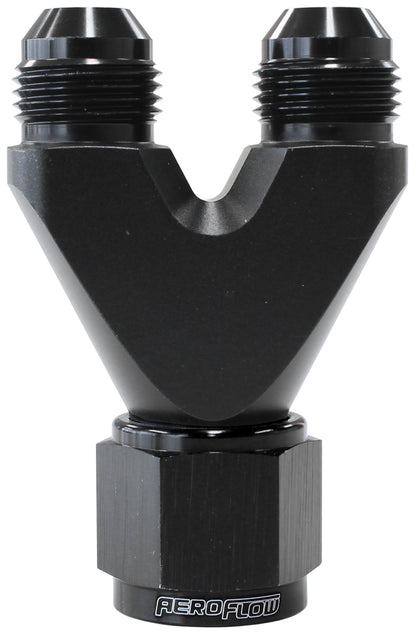 Aeroflow AF146-10-08BLK U Block Female -10 to 2 X -8AN Male Nipples Straight Outlet