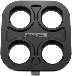 Aeroflow AF88-2022BLK BILLET BULKHEAD PLATE 4 PORT SQUARE MODULAR UNIVERSAL BLACKAN AC Aeroflow - AF 88-2021BLK