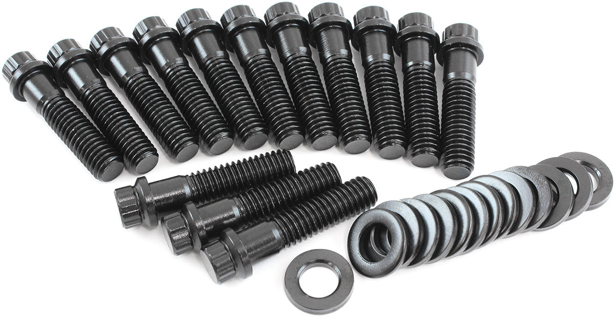 Aeroflow AF37-1225 Holden V8 Intake Bolts Black 12 Point 253 308 304 Pack 10