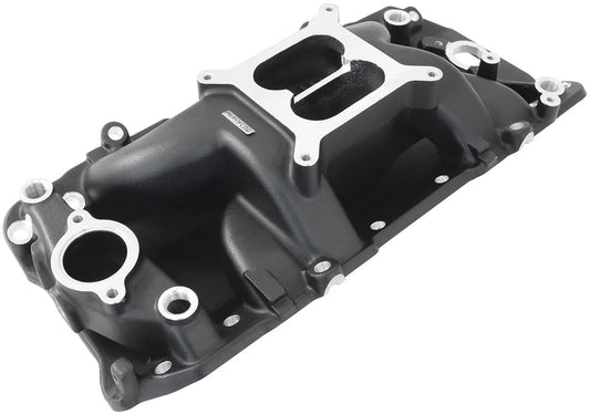 Aeroflow AF6211-1001 BBC AIR GAP INTAKE MANIFOLD DUAL PLANE CHEV 454 BLACK OVAL