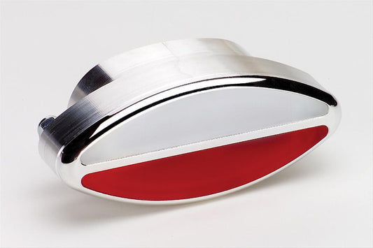 Billet Specialties BS60420 Polished Alloy Oval Interior Light Clear/Red 4" X 2"