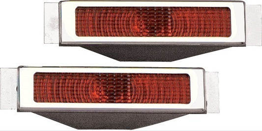 Billet Specialties BS61220 Open Bezel Taillight - Polished With Red Lense, 6" W X 1-1/2" H X 3-3/4" D (pair)
