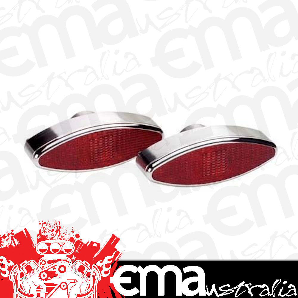 Billet Specialties BS61420 Polished Aluminium Large Oval Taillights 6" X 2-1/8"