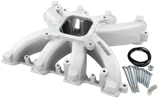 Aeroflow AF6040-6000 Gm LS Carby Intake Manifold Rectangle Port Non-EFI LS3 Natural Aeroflow- Af 6040-6000