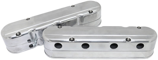 Aeroflow AF77-5021P Gm LS 2 Piece Valve Covers Cast Tall Retro Smooth Polishe